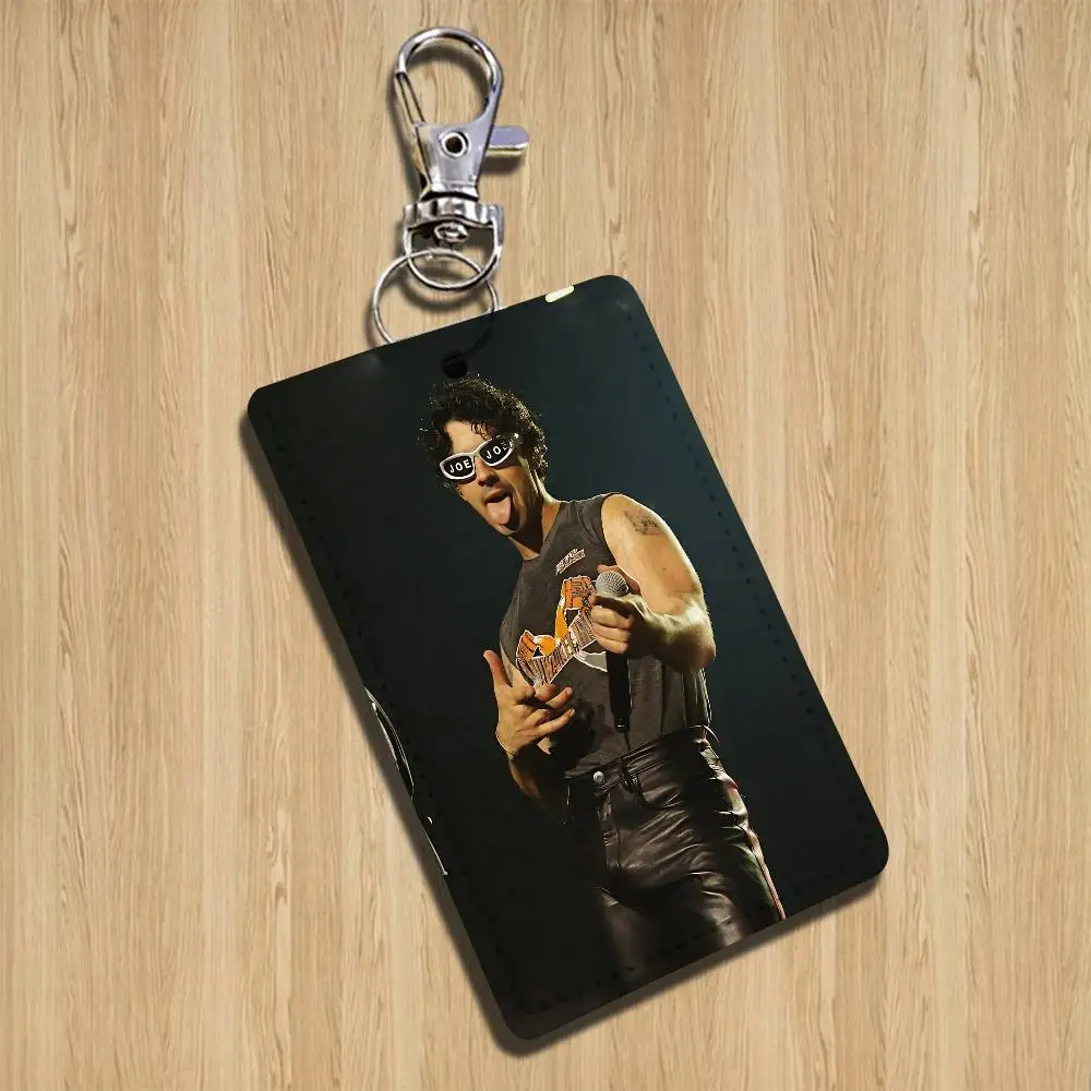 Close J-Jonas Brothers Art Rechteckiges Ausweishülle, Schlüsselanhänger, Zugangskartentasche, Schlüsselanhänger, Ring, Leder, Kartenhalter, Schlüsselanhänger, Zugang