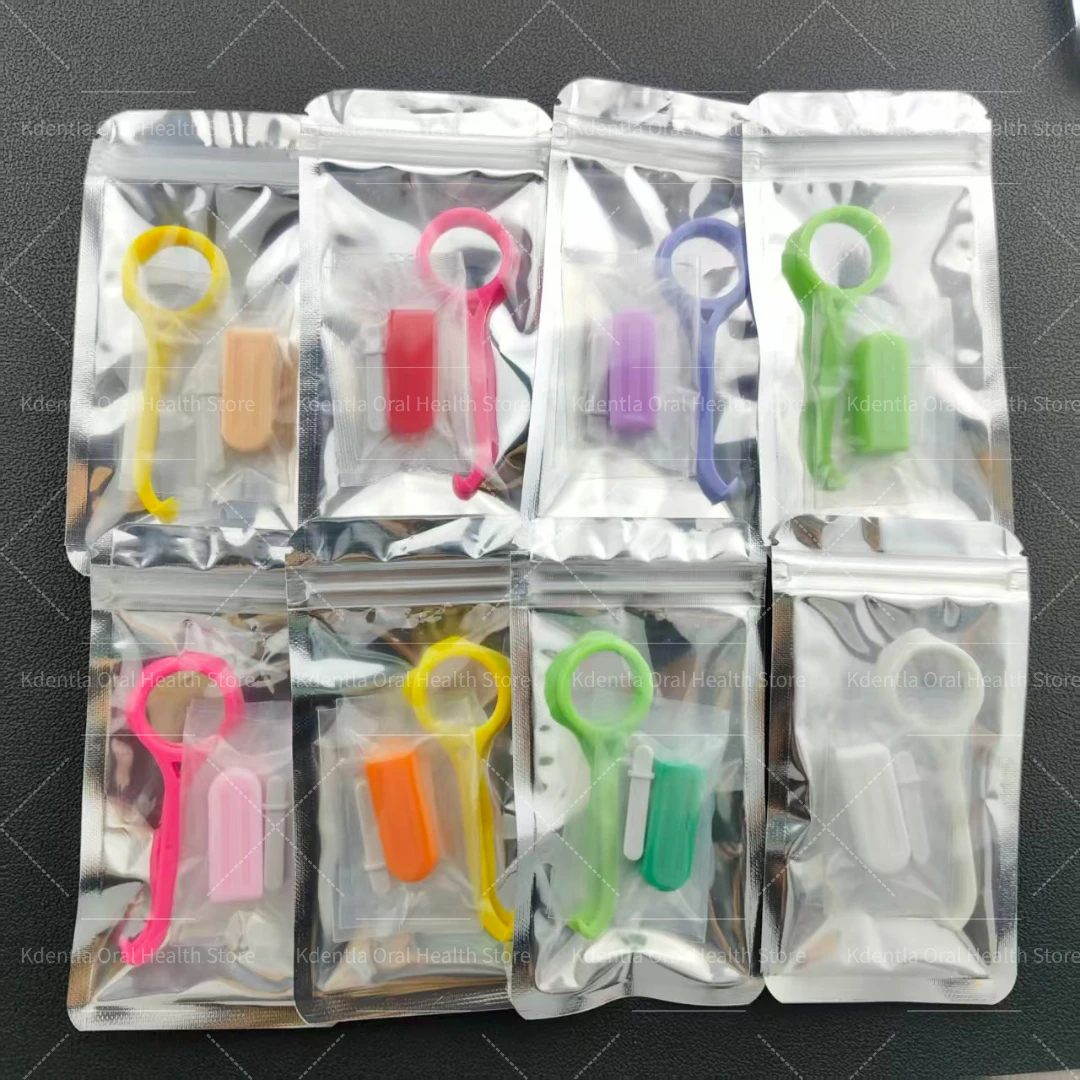 30Set Orthodontic Aligner Removal Tool Silicone Aligner Chewies 8 Fruit Scents Dental Invisible Brace Extractor Remove Hook