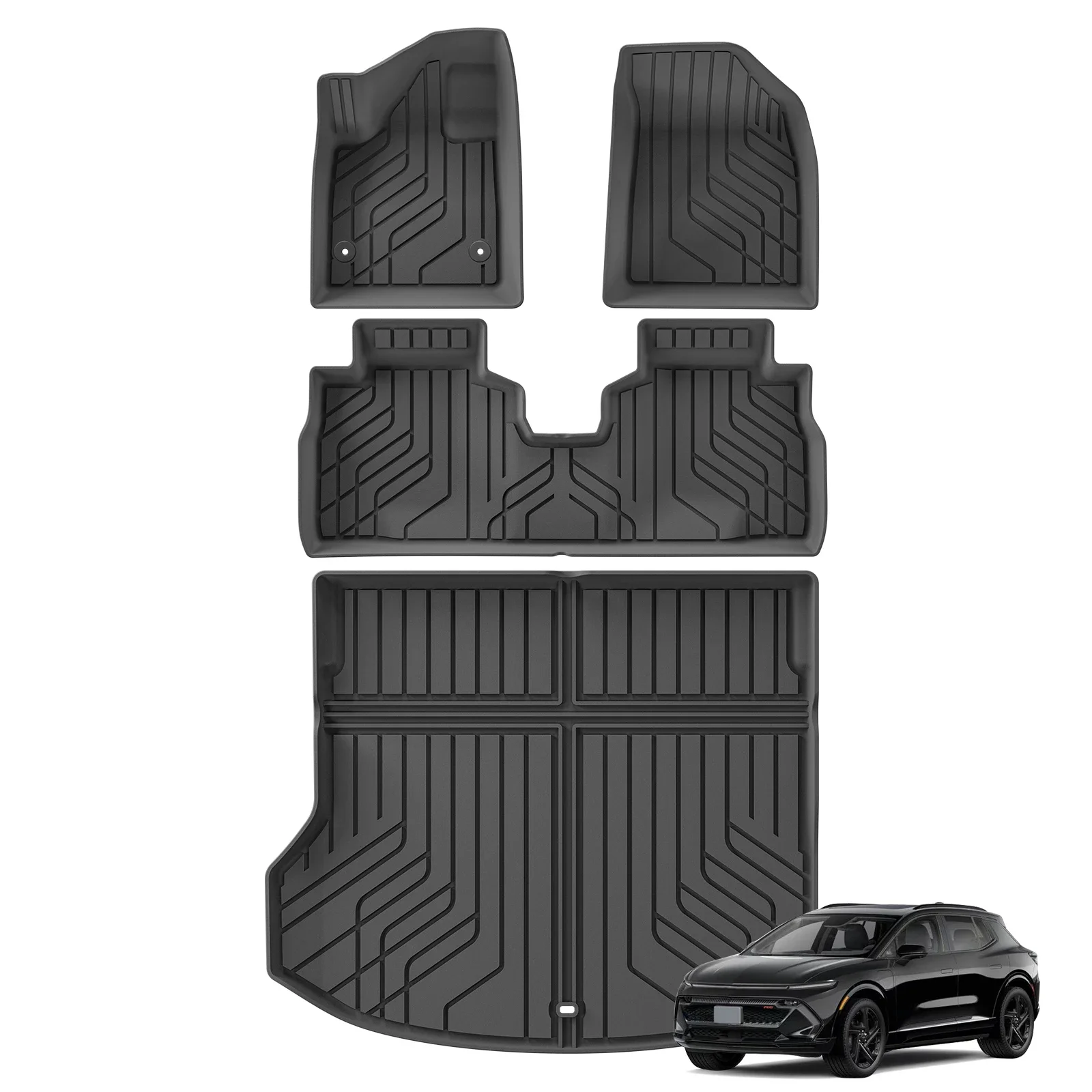 

for Chevy Equinox EV 2025 TPE 3D Car Floor Mats Trunk Pad Waterproof Protective All Weather Black