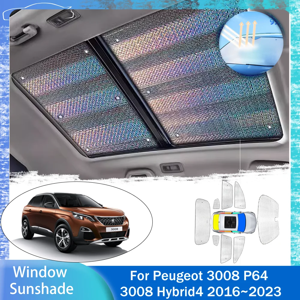 

For Peugeot 3008 P84 Hybri 2016~2023 Skylight Sunshade Car Side Window Anti-UV Windshield Sun Shade Protector Parasol Accessorie