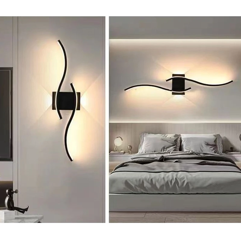 

DAMIASMIL LED Modern Wall Lamp Bedroom for Living Room Background Bedside Black White Gold Wall Light Decor Lighting Fixture