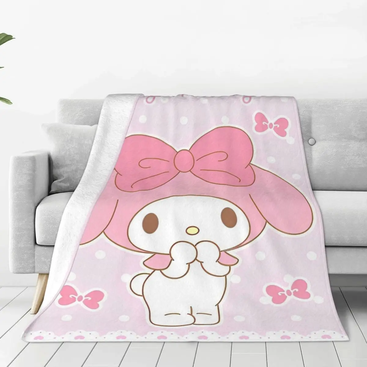 

Супер мягкие одеяла для кемпинга с героями мультфильмов Sanrio My Melody (4) пледы, фланелевое покрывало для домашнего декора, узор, чехол для дивана-кровати