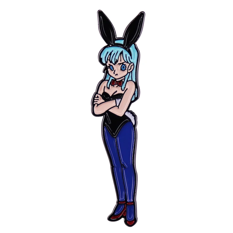 Angry Bulma Bunny Brooch Cute Anime Girl Badge Fashion Jewelry Accessories