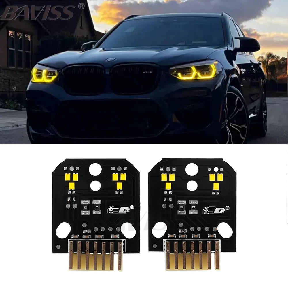 

CSL Yellow Angel Eyes DRL Boards For 2019-2021 BMW X3 X3M F97 G01 X4 X4M G02 Adaptive Headlight Daytime Running Light Blue Red