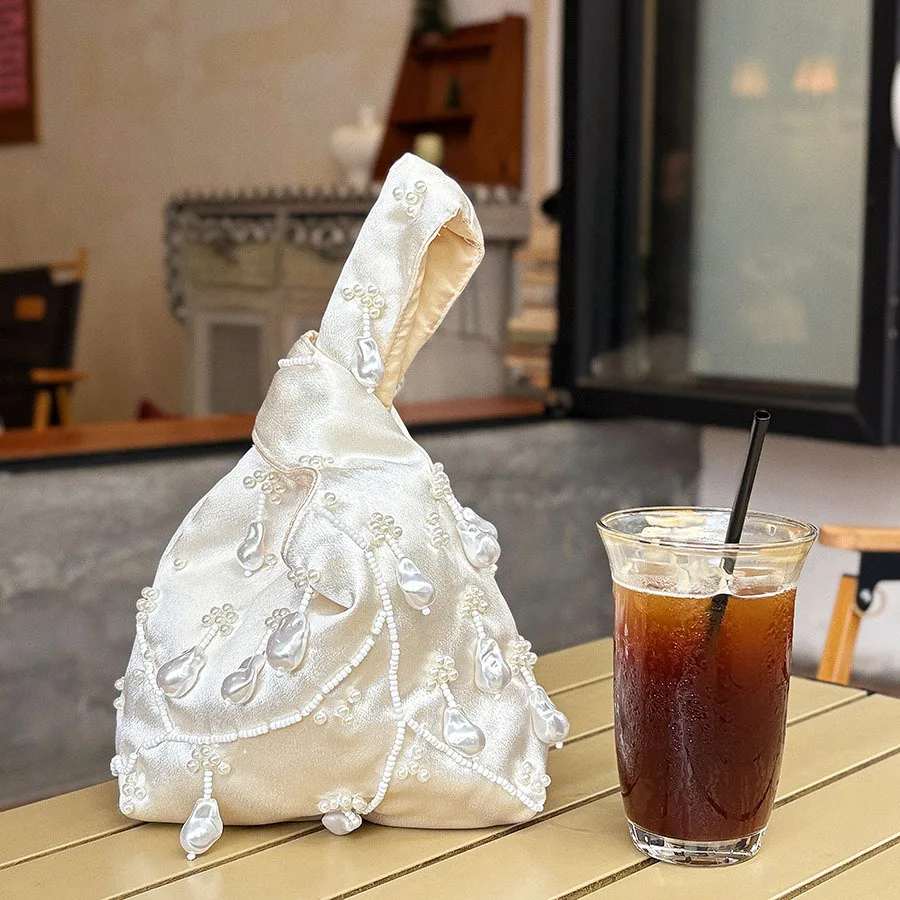 

Sweet Girls' Wrist Bag Women's Handbag Hanfu Accessories Ancient Style Coin Purse for Mobile Phone New Year Gift