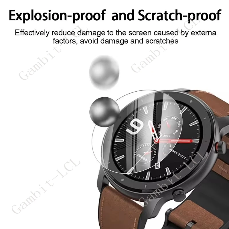 2PCS 9H Tempered Glass Screen Protector For Amazfit GTR4 Pace Balance Falcon T-Rex2 T-Rex Pro Stratos 3 Smart Watch Cover Film view 5