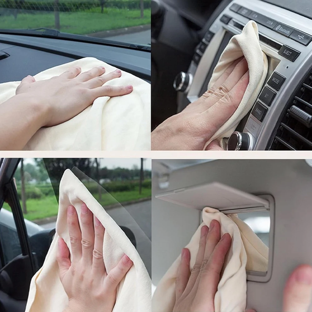 60x90cm Natural Chamois Leather Cloth Extra Large Car Cleaning Washing Drying Towel Home Kitchen Glass Cleaning Cloth Towel