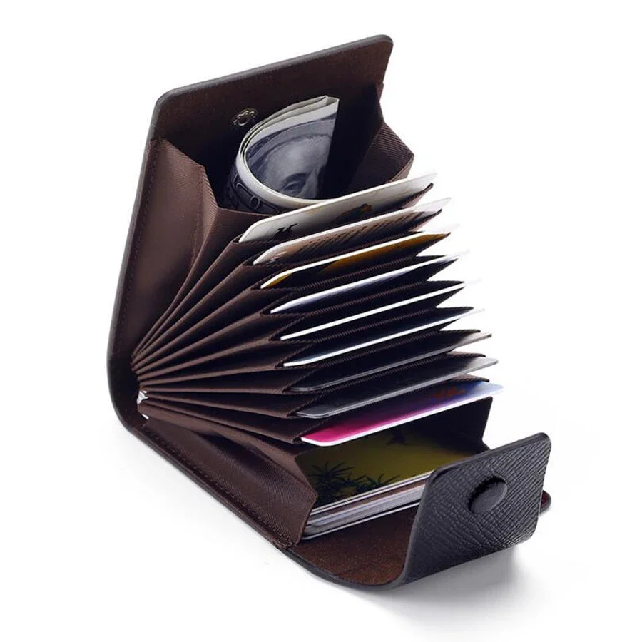 Porta carte di credito da uomo nuovo Borsa in pelle PU per carte Portafoglio ID Porta carte di credito Porta soldi da lavoro Tasca portamonete Porta carte