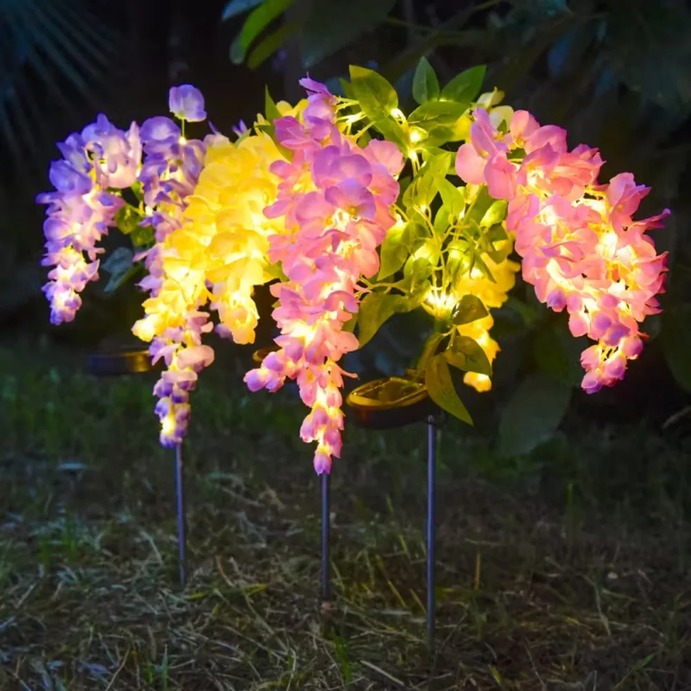 

Водонепроницаемые солнечные светодиодные гирлянды Wisteria, декоративные уличные светильники для сада, патио, газона, двора, дорожек