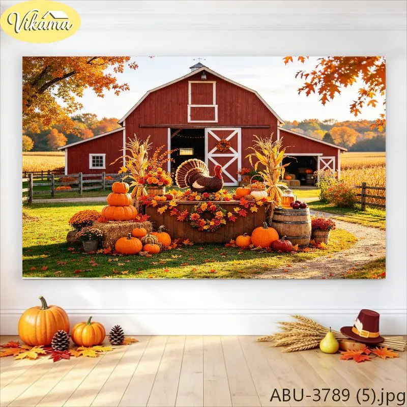 VIKAMA Tractor & Wreath Polyester Tapestry, Easy to Hang, Decor for Bedroom Guest Room Living Room