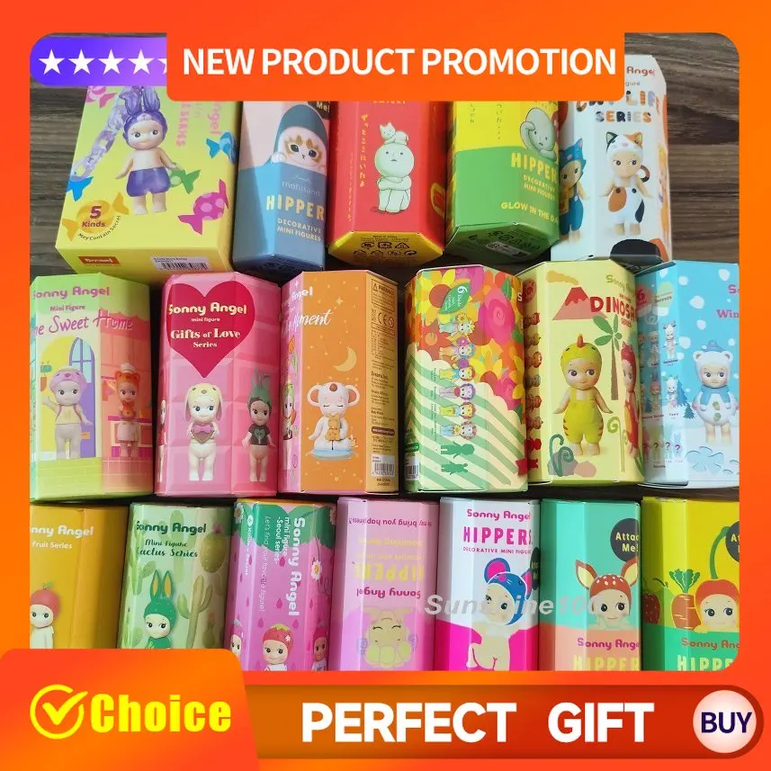 

2025 New Sonny Angel Blind Box Figures Kiss Kiss & Cherry Blossom Series Collectible Doll Toy Gift for Kids Fans Model