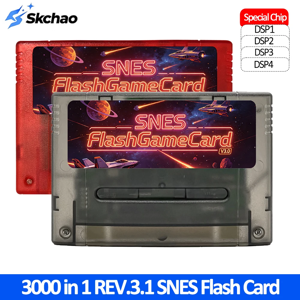 

3000 in 1 SFC FlashCard REV.3.1 SNES Game Card With 8G TF Card For SNES Super Famicom 16 Bit Video Game Console Accessories