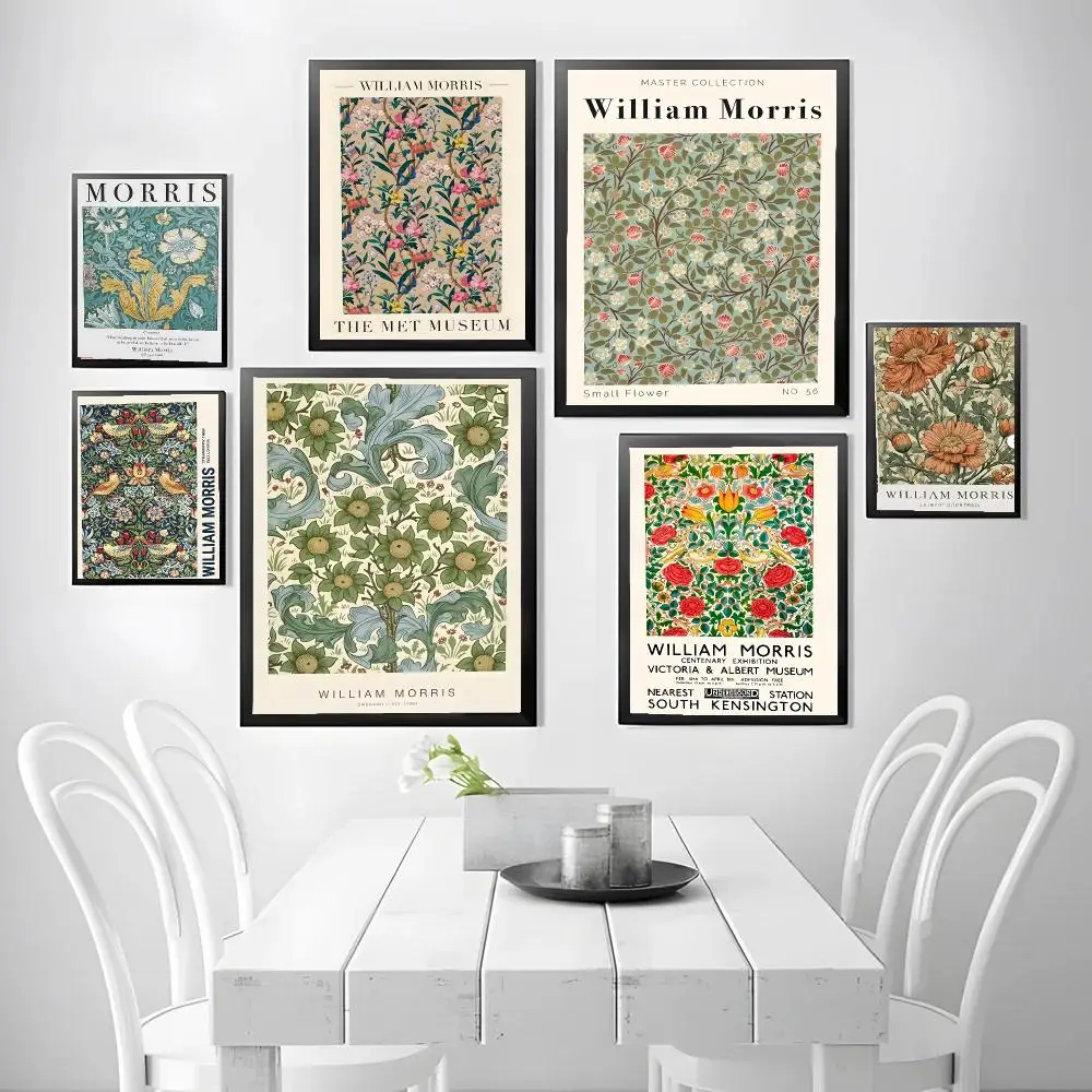 Art Vintage W-William Morris Poster Stickers, suitable for game rooms, bedrooms, corridors, home wall art decor, gifts