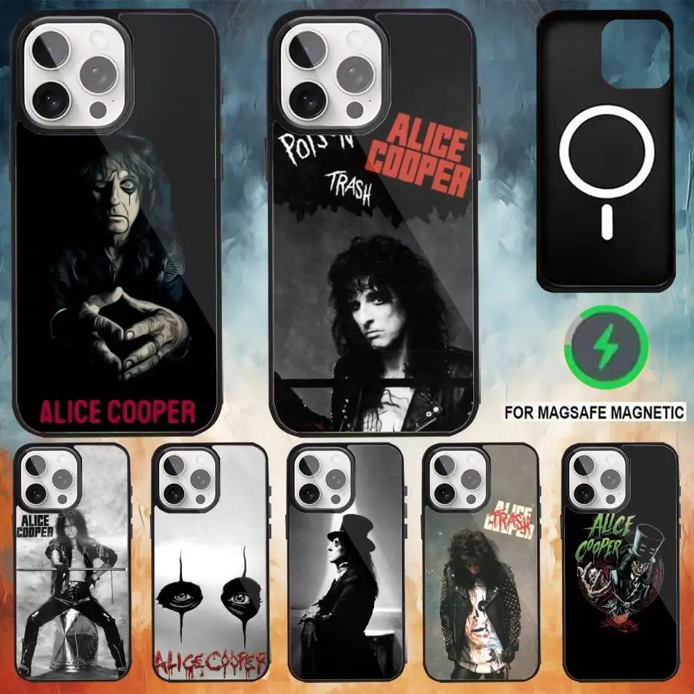 

Alice C-Cooper Phone Case For iPhone17,16,15,14,13,12,11 Plus,Pro Max Magnetic For Magsafe Wireless Charging