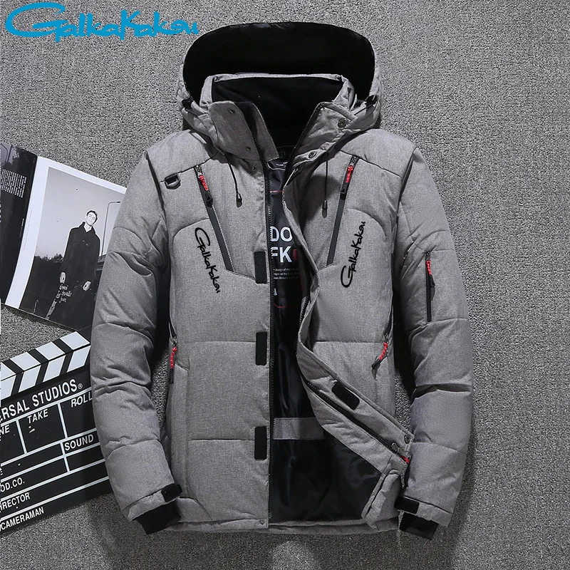 New Men's Outdoor Sports Waterproof Windproof Down Jackets Slim Fit Thickening Plus Size Men's Fishing Winter Jacket Coats