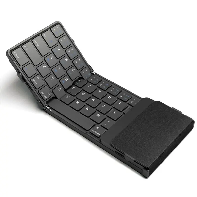 Exquisite-1 Piece Foldable Bluetooth Keyboard Tri-Folding Wireless Keyboard Black ABS For Windows IOS Android