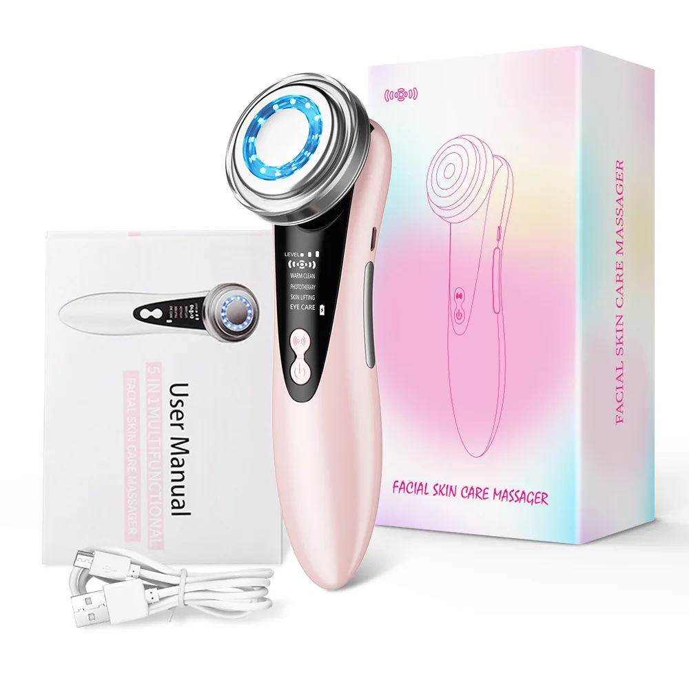 Masajeador Facial multifunción 4 en 1, dispositivo de radiofrecuencia Facial RF EMS, instrumento inalámbrico de rejuvenecimiento de la piel con fotones de belleza