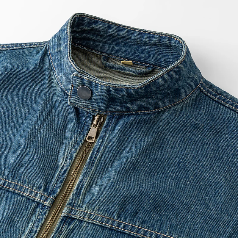 Men's Casual Non-Stretch Denim Jacket High Street Style Zipper Loose Workwear Jacket Plus Size Trendy Streetwear Top 112 Se031b17ce85d41e08eef27e82c050894q