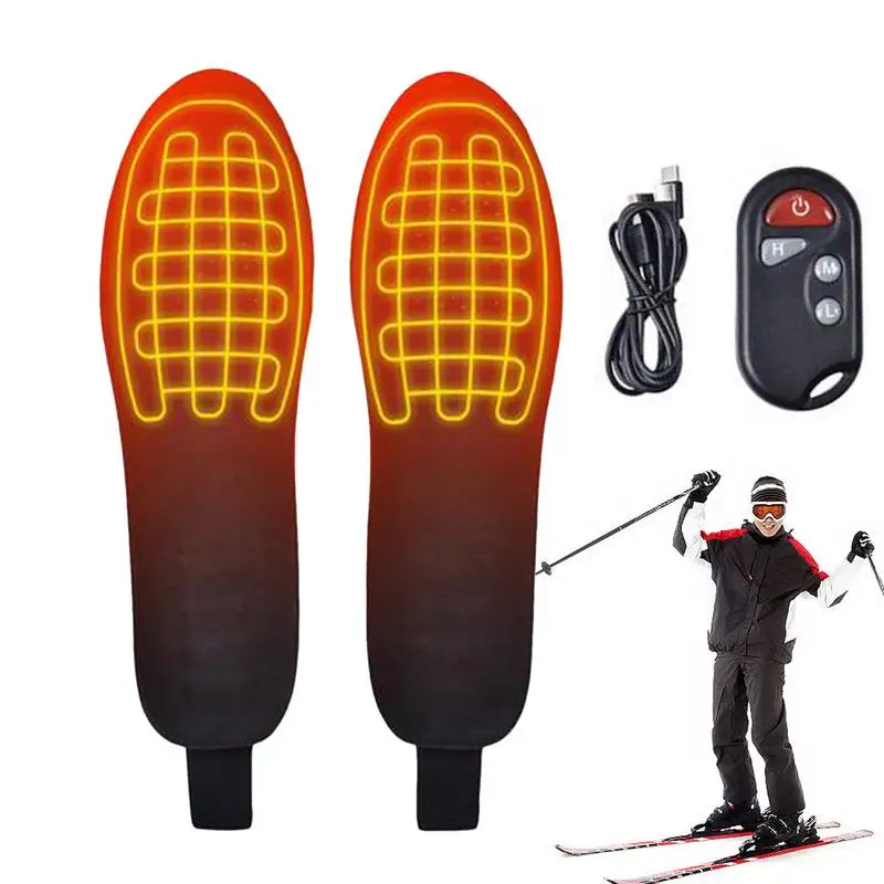 USB Heated Shoe Insoles Feet Warm Sock Pad Mat Wireless Temperature Electrically Heating Insoles Warm Thermal Insoles