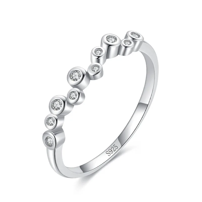 

Simple Design Casual Occasions S925 Sterling Silver Round Bubble Ring for Women
