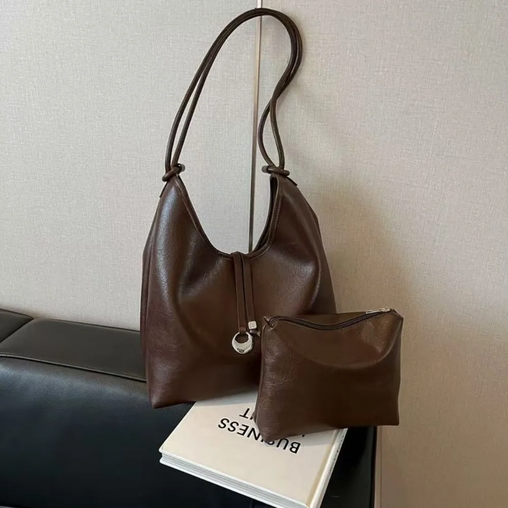 

Casual Y2k Underarm Bag with Inner Bag Large Capacity Single Shoulder Bag Gothic Pu Leather PU Leather Tote Bag Spicy Girl