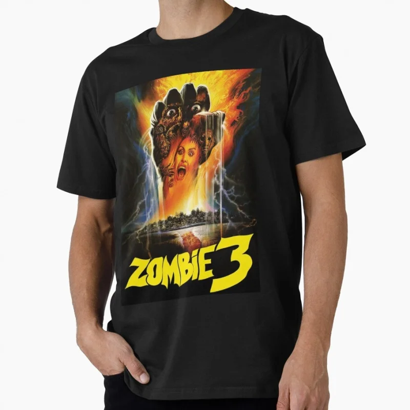 

Lucio Fulcis Vintage monster Zombie 3 t shirt 0507 Men's 100% cotton O-Neck Short Sleeve Graphic clothes All size tee S-6XL