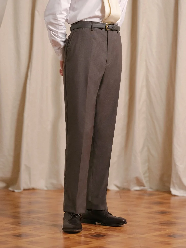 

Высококачественные мужские брюки из австралийской шерсти для свадьбы, не требующие глажки, с эластичным поясом, прямые штанины, в стиле «Принц Уэльский»