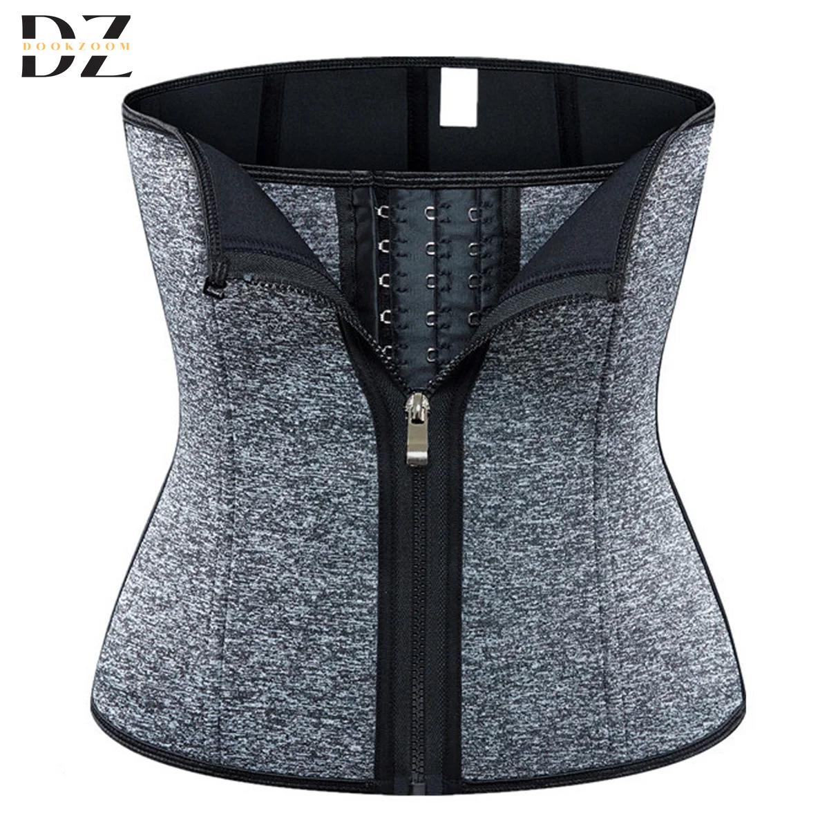 Entrenador de cintura de neopreno gris para mujer, corsé Ceñidor, moldeador de cuerpo, Sauna, sudor, adelgazante, envoltura de vientre, recortador de barriga Doble