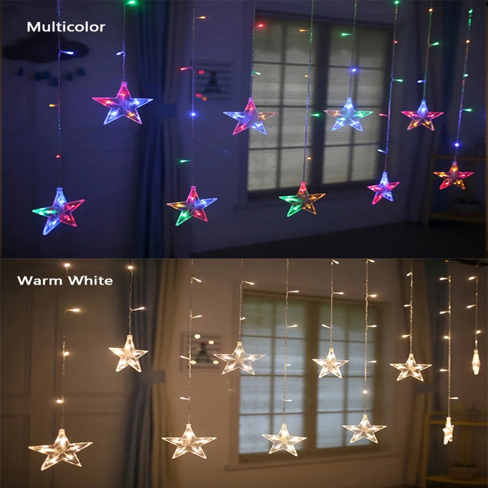 Christmas Decoration String Garland Curtain LED Fairy Lights For Holiday Home Xmas Tree 2025 Navidad Gift 2026 New Year Decor