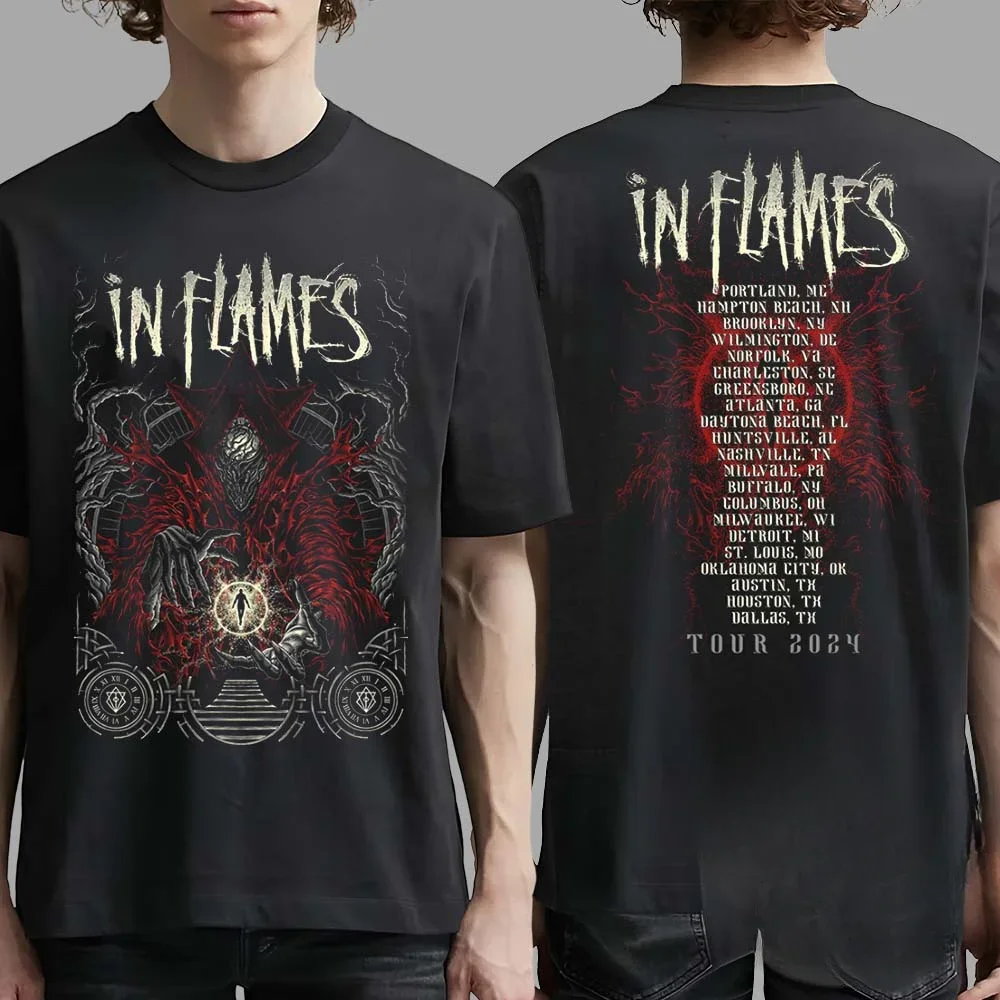 

2025 Summer Flame Graphic Harajuku 100% cotton T-shirt Men's short-sleeved top, fashionable and trendy casual daily wear