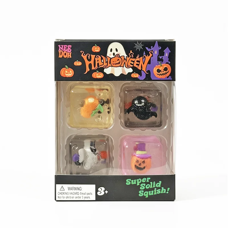 Needoh Nice Cube Halloween Limited Edition 4 Pack Maltose Slow Rebound Squeeze Toy For Gift Set Party Decor Decompression Toy