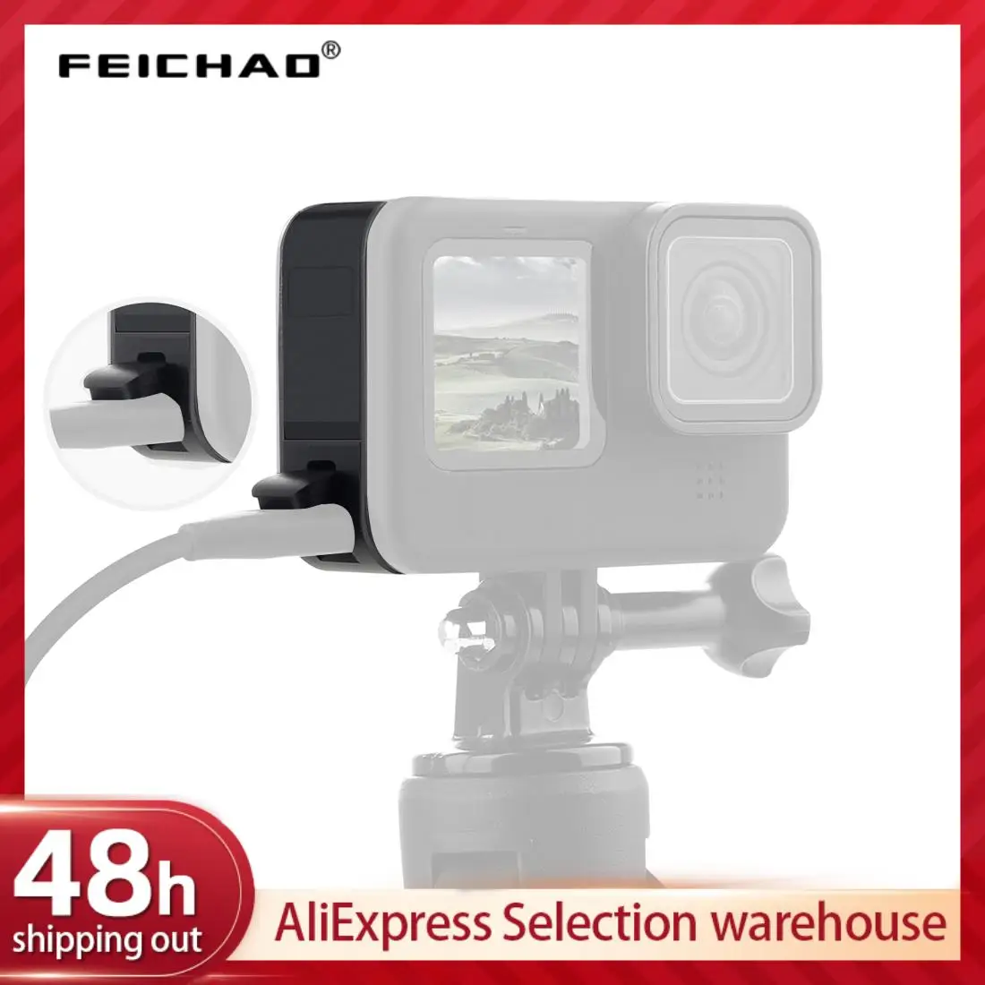 غطاء جانبي لبطارية كاميرا الحركة معدن مقاوم للغبار لهاتف GoPro Hero 12 13 11 10 9 منفذ شحن واقٍ أسود قابل للإزالة