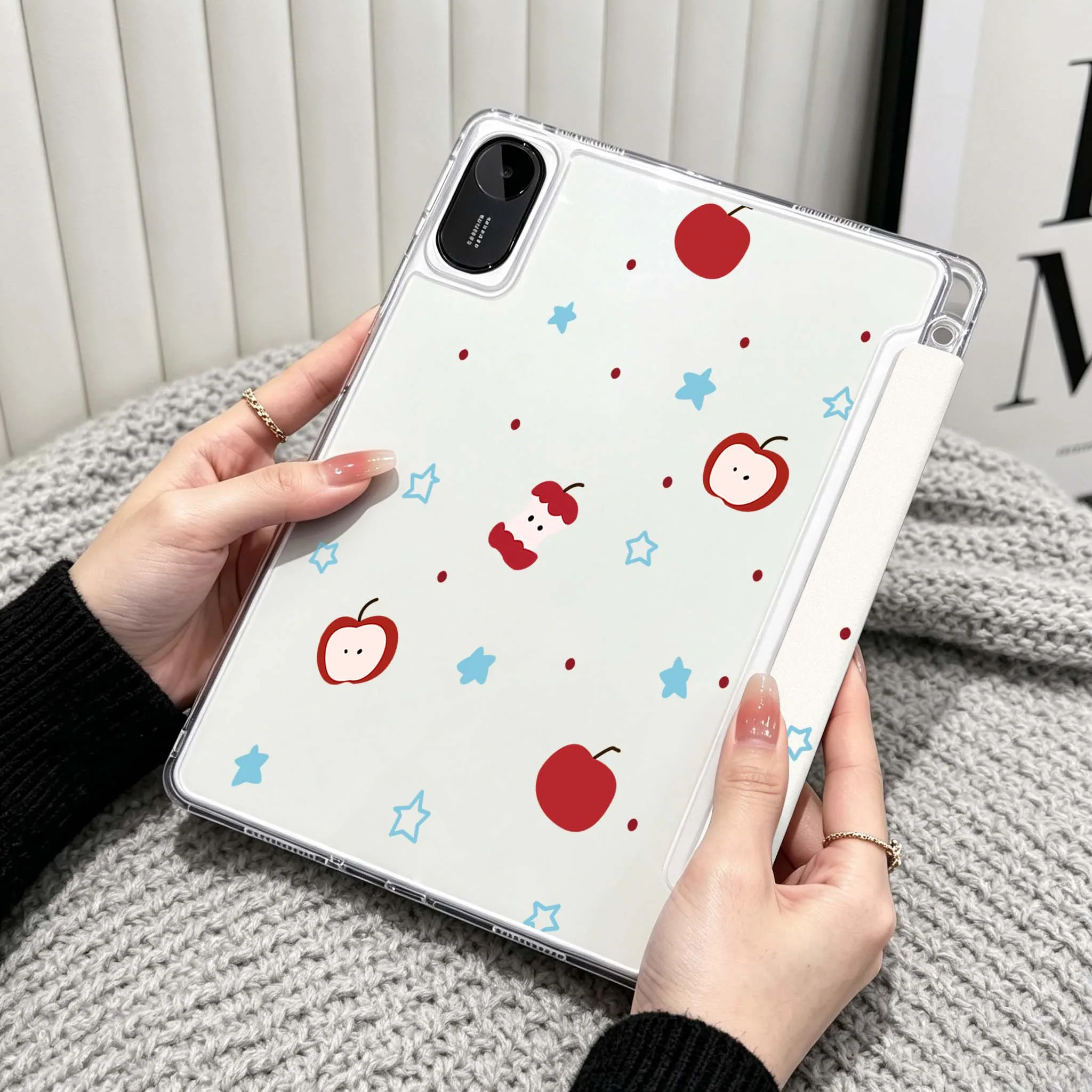 Starry Sky Pattern Case For Xiaomi Redmi Poco Pad 5 6 7 8 Pro SE 11 11.2 12.1 Inch Transparent Y-Shaped Folding Tablet
