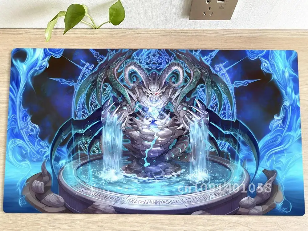 YuGiOh Table Playmat Runick Fountain TCG CCG Mat Trading Card Game Mat Mouse Pad Gaming Play Mat 60x35cm Free Bag