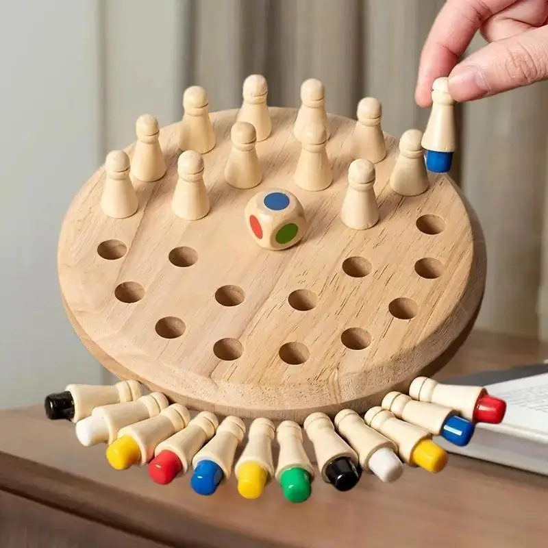 Ouder-kind verloving met Match Stick Memory Matching Game; Educatief geheugenschaakspeelgoed voor kinderen met kleurrijke matchstokken