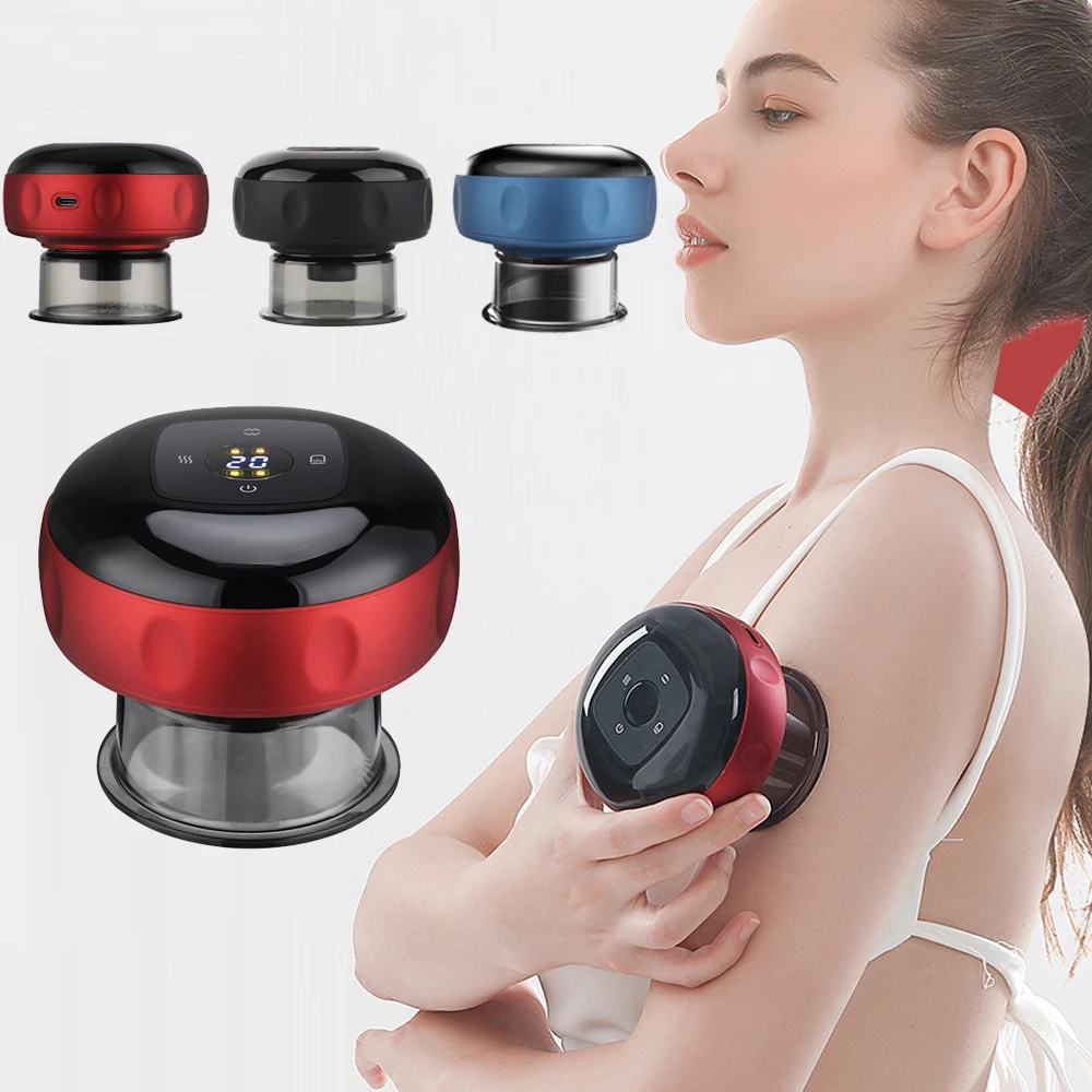 Home elektrische Guasha Kratz massage Schröpfen Körper massage gerät Vakuum dosen Saugnapf Heizung Fat burner Anti-Cellulite-Massage gerät