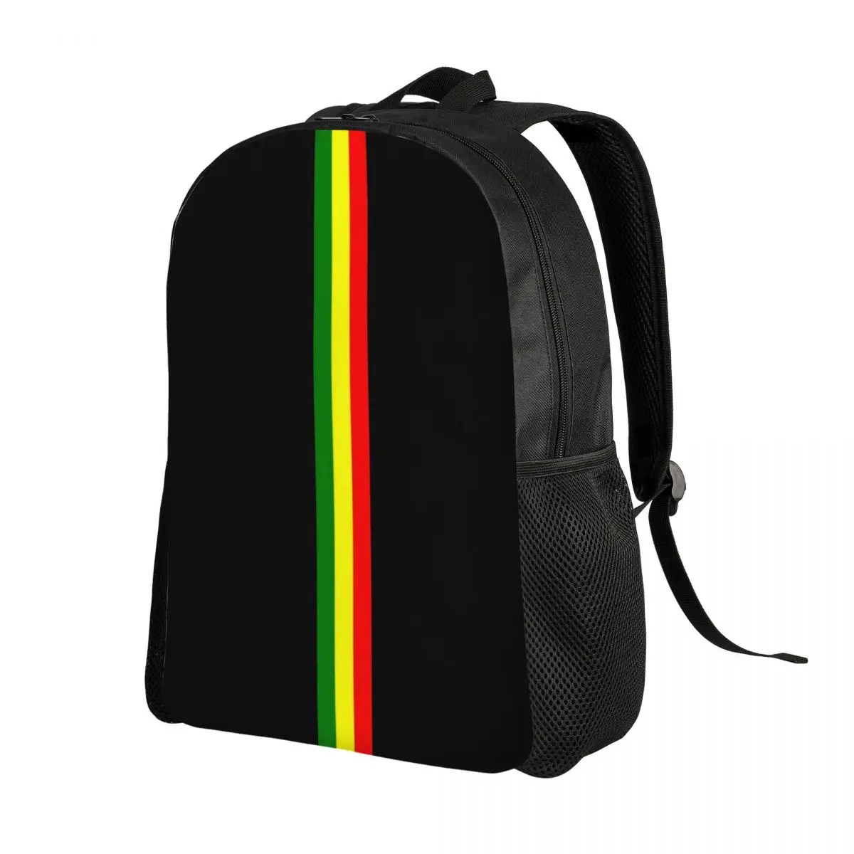 Custom Rasta Stripe Rasta Backpacks for Boys Girls Jamaican College School Travel Bags Men Women Bookbag Fits 15 Inch Laptop