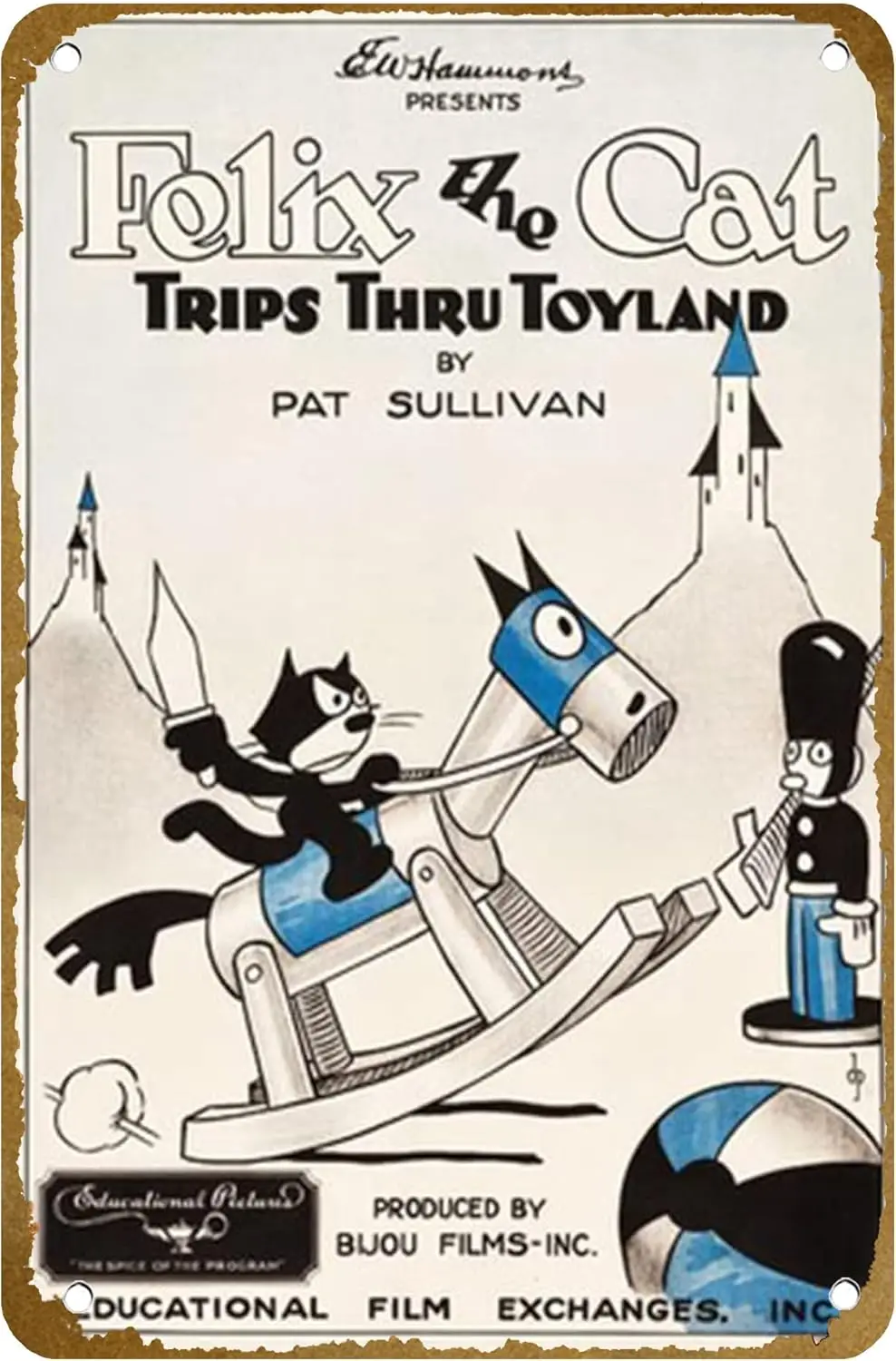 Felix the Cat Trips Thru Toyland Poster Vintage Metal Tin sign Logo Family Club Bar Cafe Bedroom Art Wall Decoration Gift