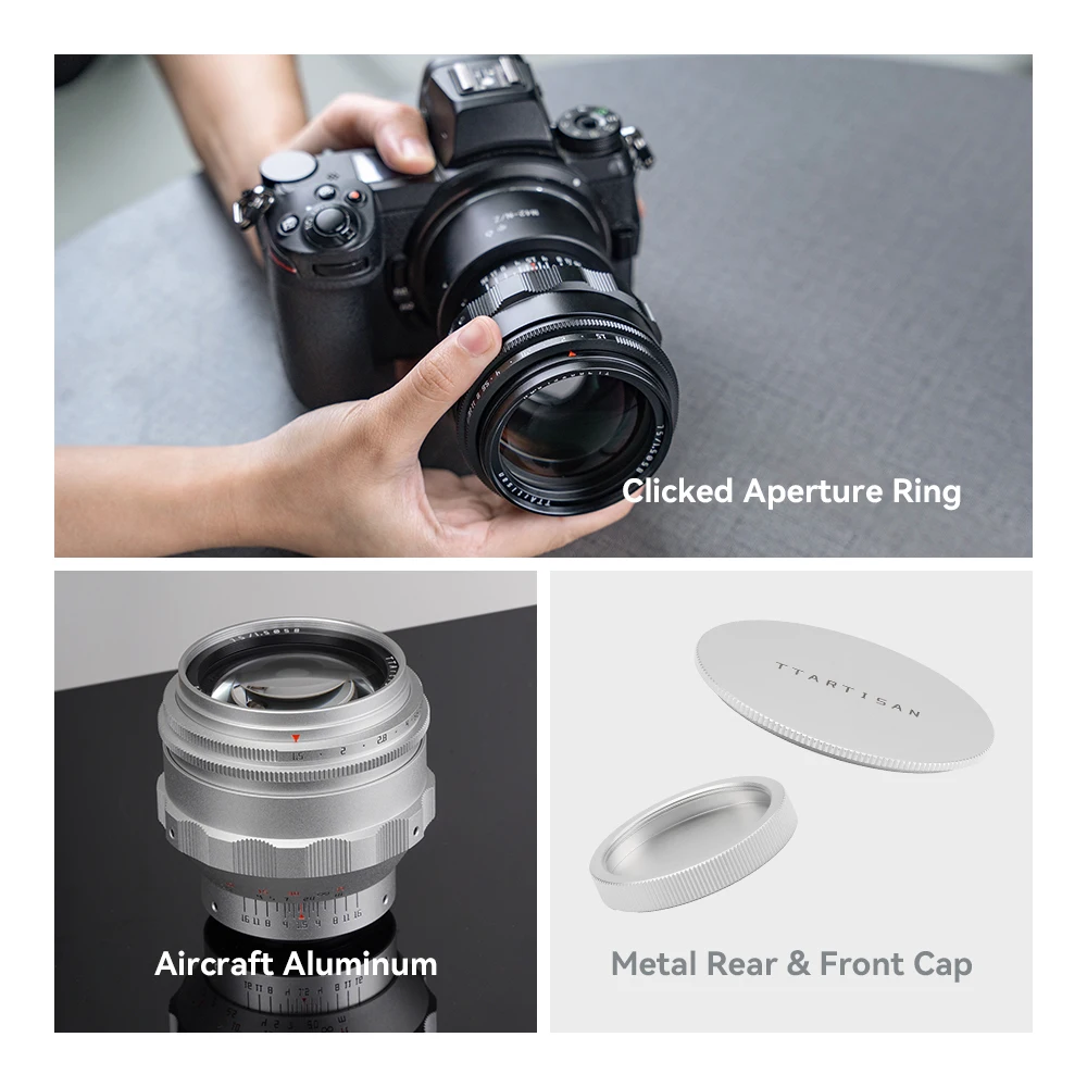 TTArtisan 75mm F1.5 Silvery Full Frame Manual Focus Swirly Bokeh Magic Lens M42-Mount