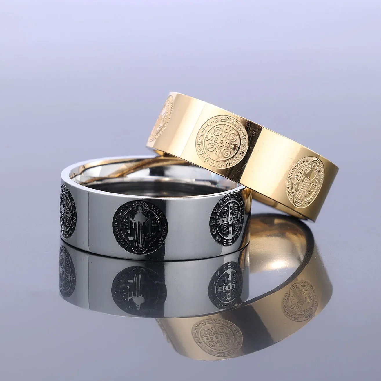 

Cross Ring Stainless Steel for Men Women Gothic Punk Religion Jewelry Retro Art Crusader Rings Sizes 8-15 Wedding Band Gift