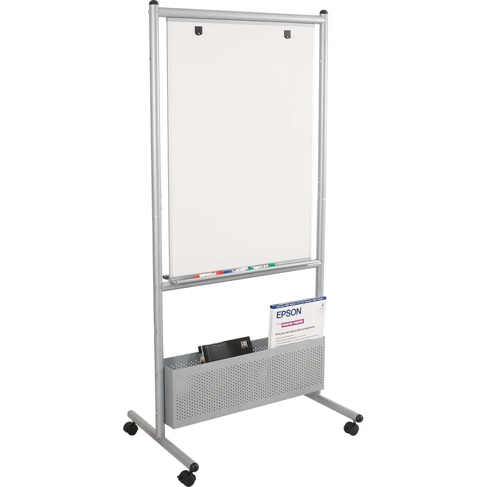 

Double-Sided Porcelain Steel Whiteboard, 72 High x 34.75 Wide x 24 Deep, Platinum Edition Easel (785P)