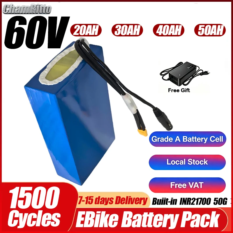 60V 1500W Electric Bicycle 20a - đánh giá và giá 60V 50Ah Electric Scooter Battery