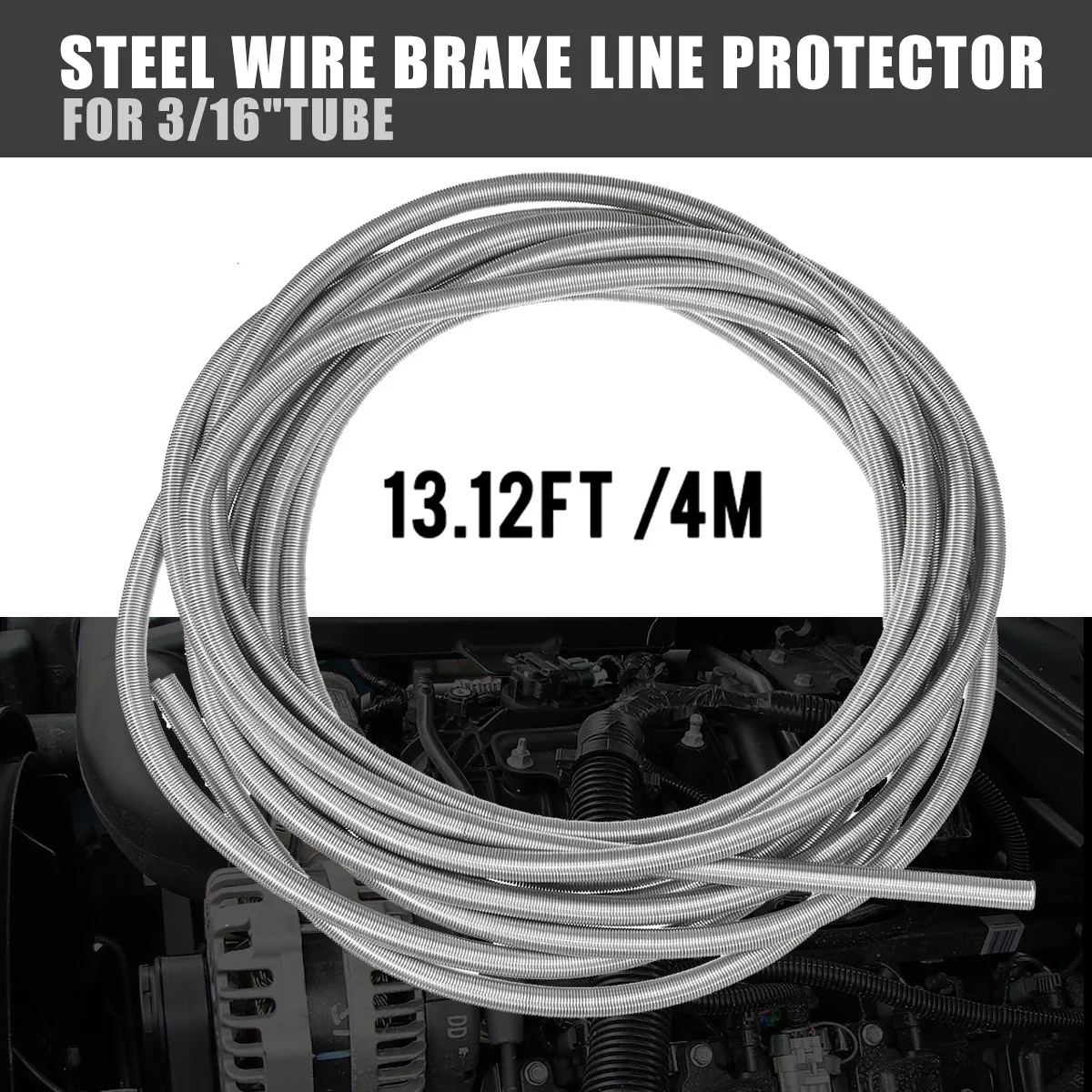 4 Meter Long Stainless Steel Brake Line Protection Is Applicable To 3/16 