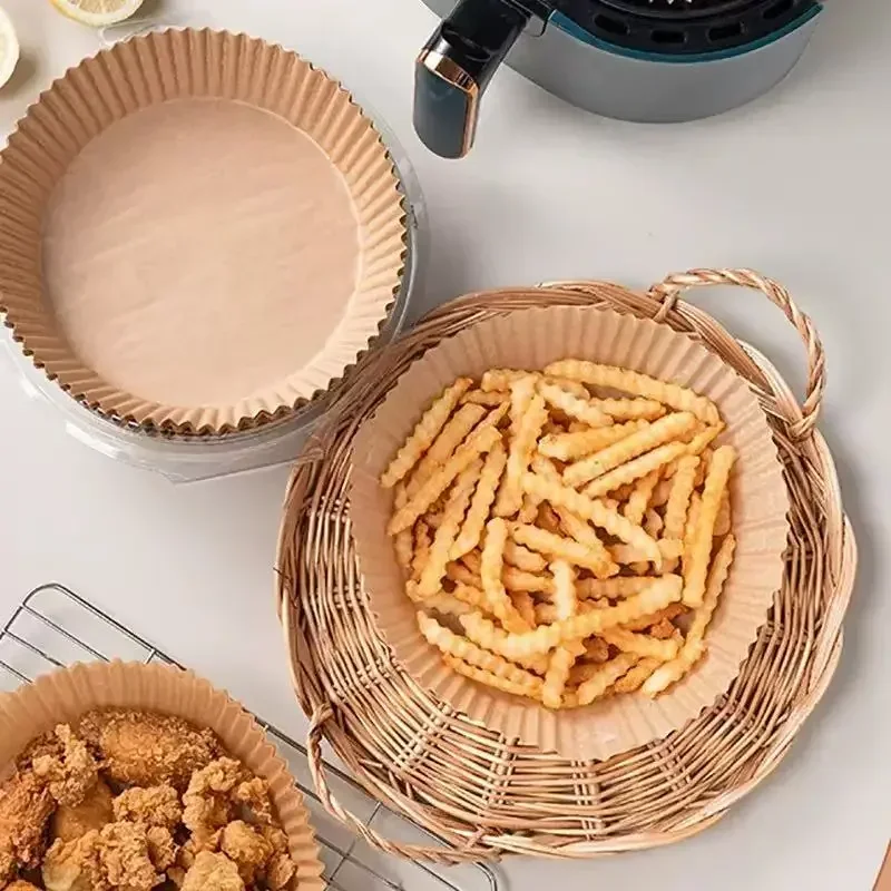 Bandeja de cozimento de papel especial para fritadeira de ar, para cozimento de alimentos domésticos, tigela de papel à prova de óleo, cozimento de cozinha multifuncional, óleo a