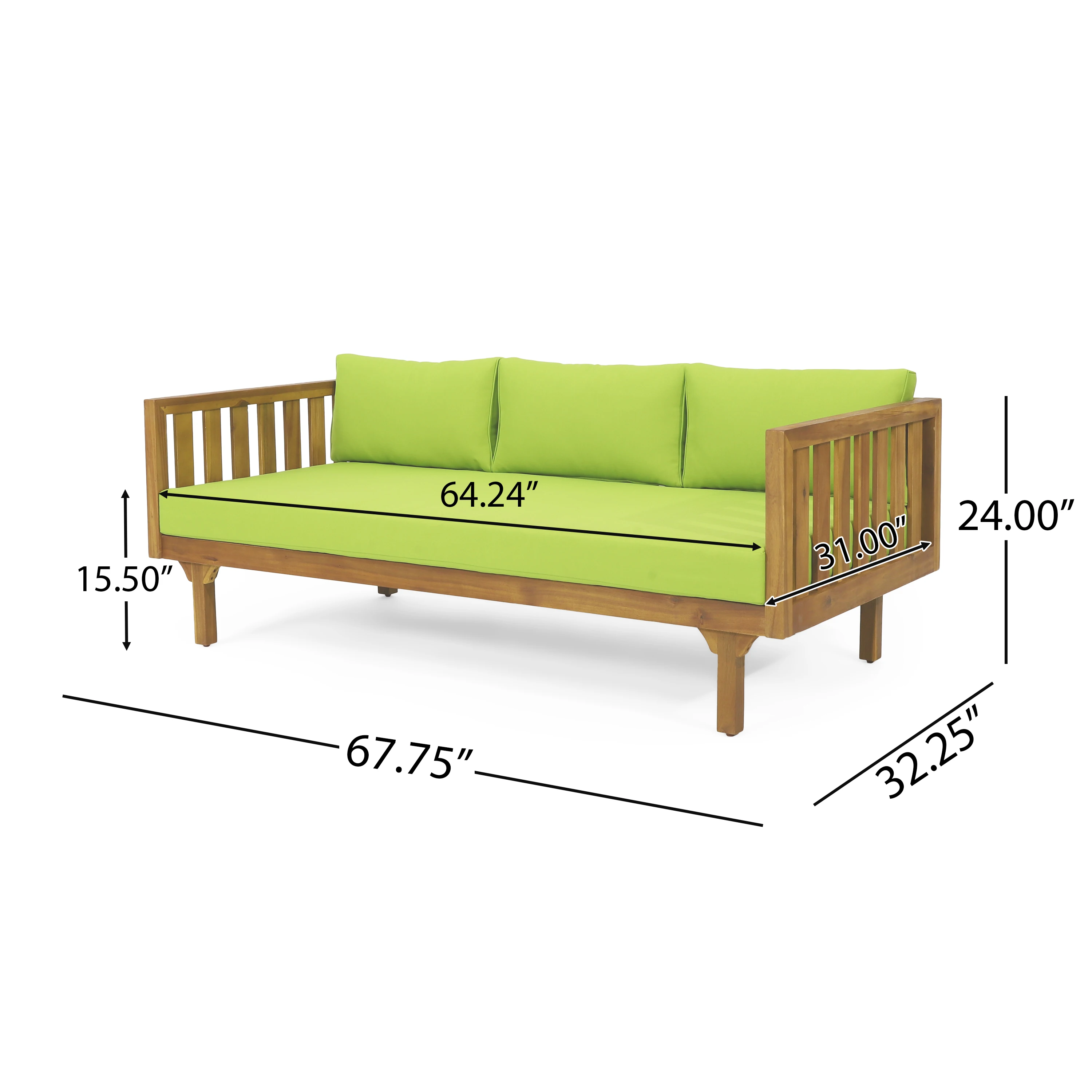 WOOD 3 SEATER DAYBED