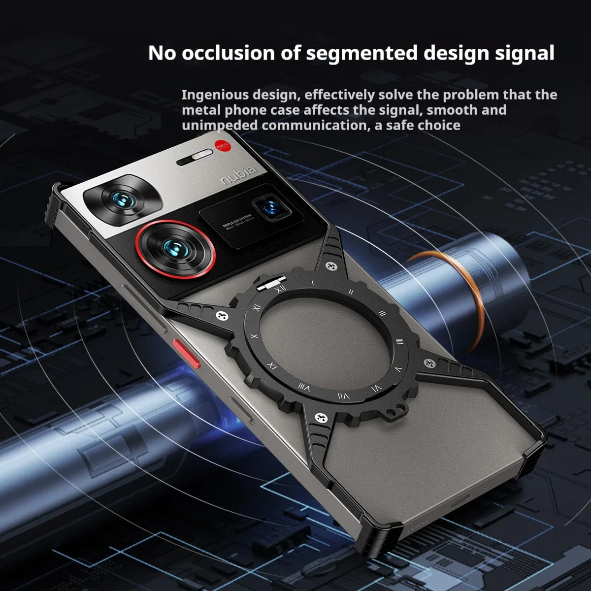 Cooling aluminum alloy 360 degree rotating bracket Back Cover,For ZTE nubia Z70 Ultra Z60 Ultra Fall prevention Phone Case
