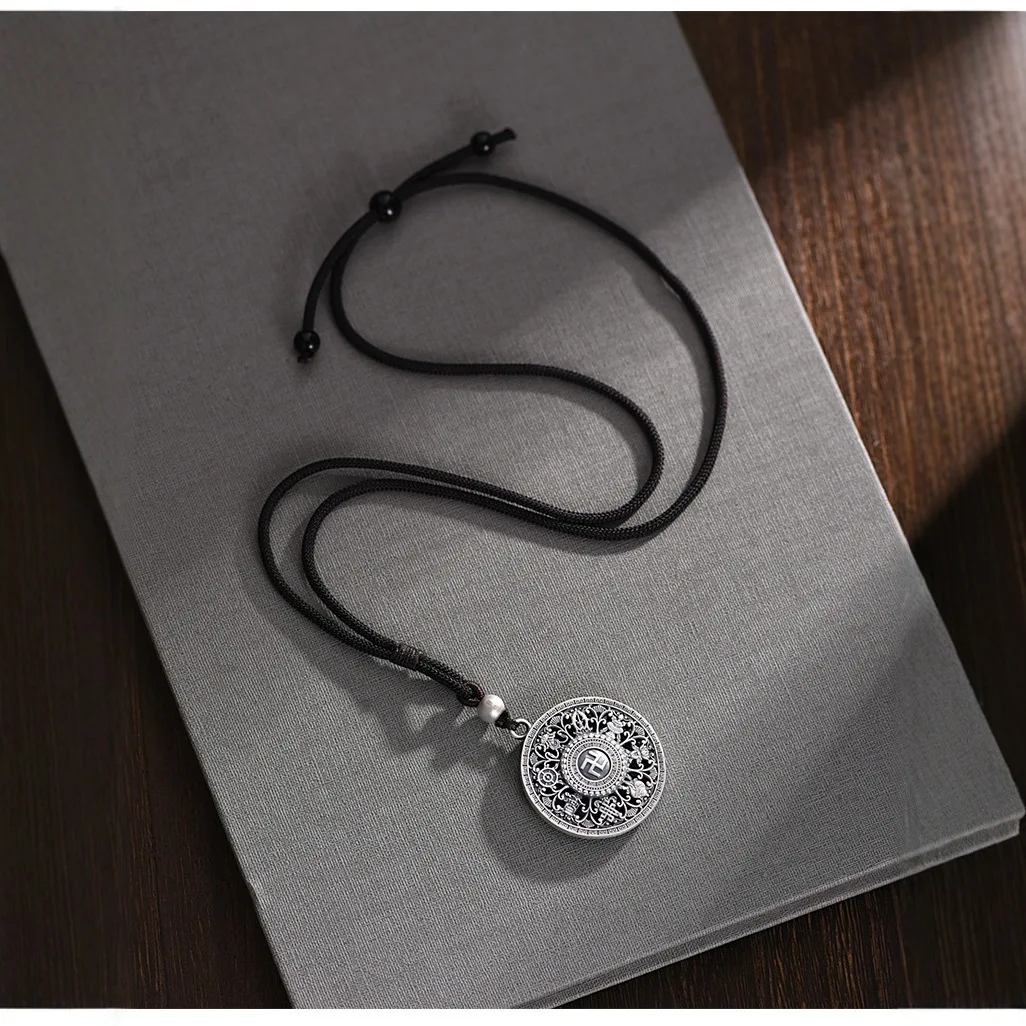 collar-con-colgante-de-brujula-tibetana-de-plata-estilo-retro-unisex-joyeria-de-moda-regalo-material-de-aleacion-diseno