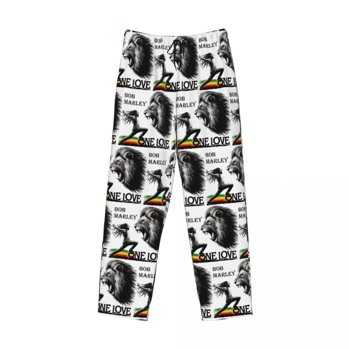 Custom Jamaica Reggae Rock Bob Marley Pajama Pants Men Sleepwear Sleep Lounge Bottoms with Pockets