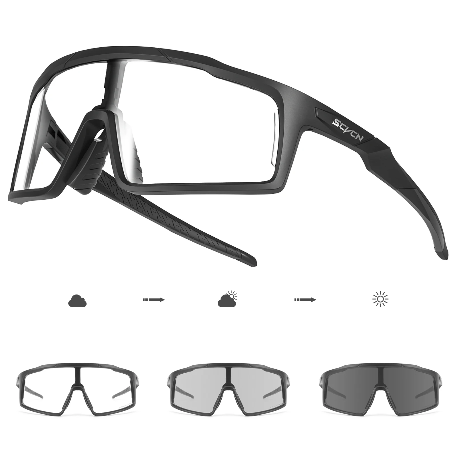 

SCVCN Photochromic Glasses Bicycle Red Glasses Sports Men Sunglasses MTB Road Bike Eyewear for Women Cycling Goggles Racing