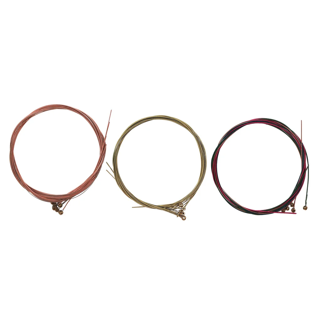 Corda per chitarra folk da 3 sacchetti Ottone Acciaio Stabile Tune Bronzo rosso di alta qualità per corde per basso per strumenti musicali